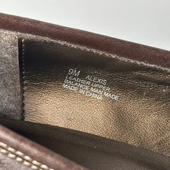 Aerology by Aerosoles Alexis Brown Leather Square Toe Block Heel Loafers 9M - Picture 2 of 10